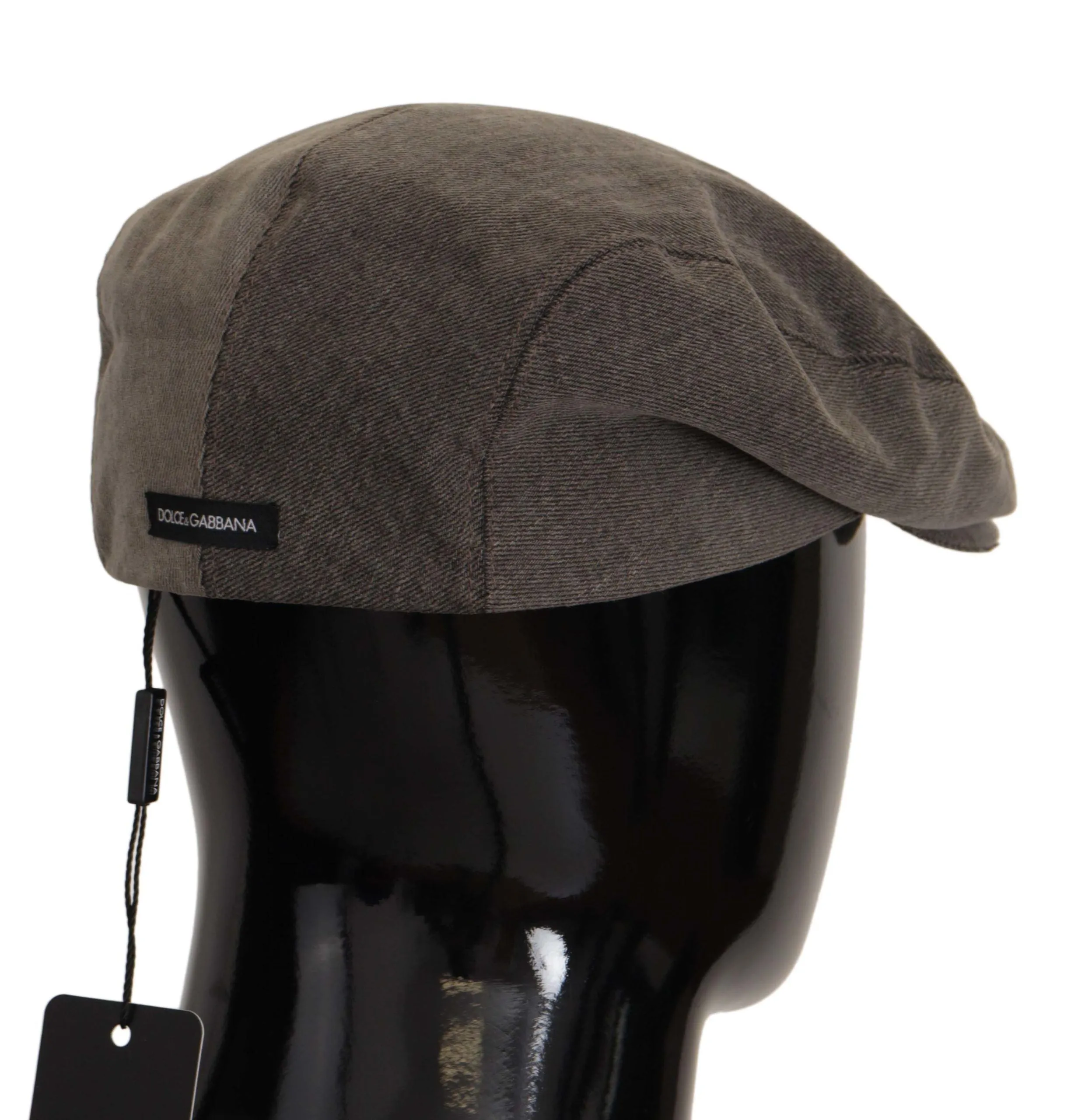 Dolce & Gabbana Light Gray Newsboy Men Capello Cotton Hat