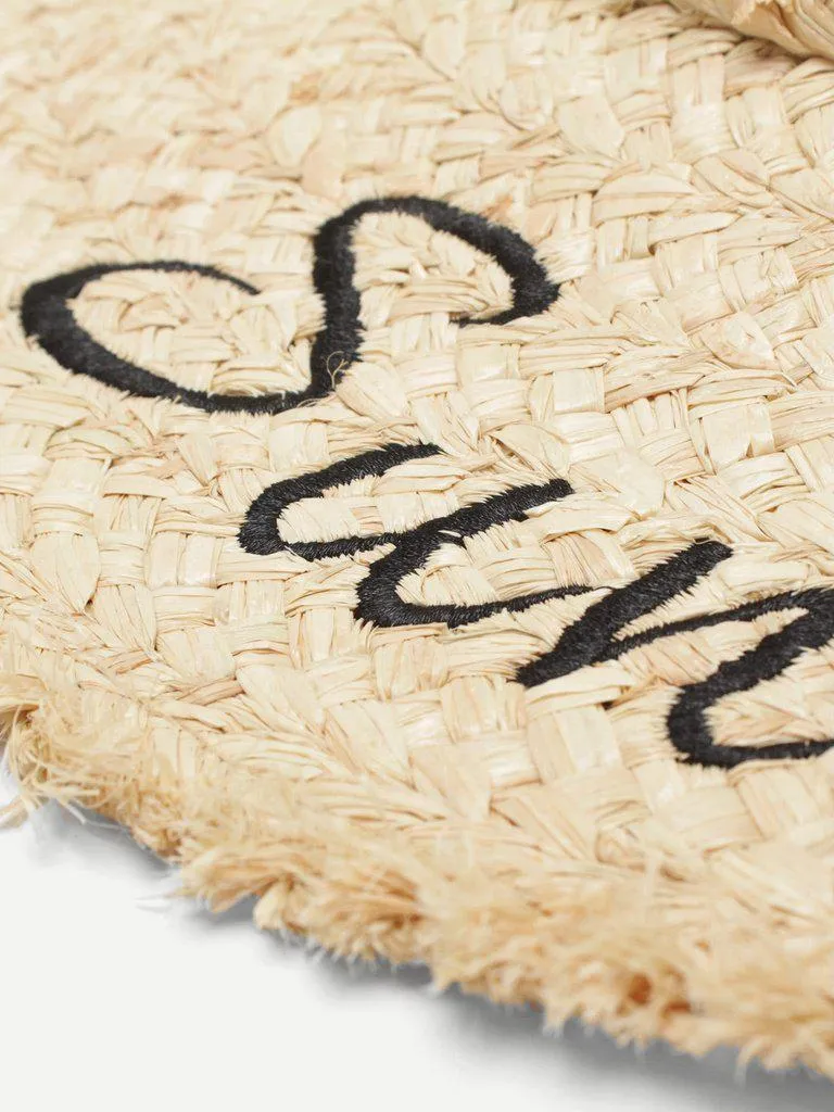 Embroidered Letter Straw Hat