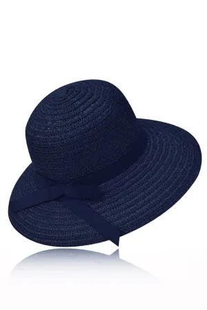 Flavia Blue Straw Beach Hat