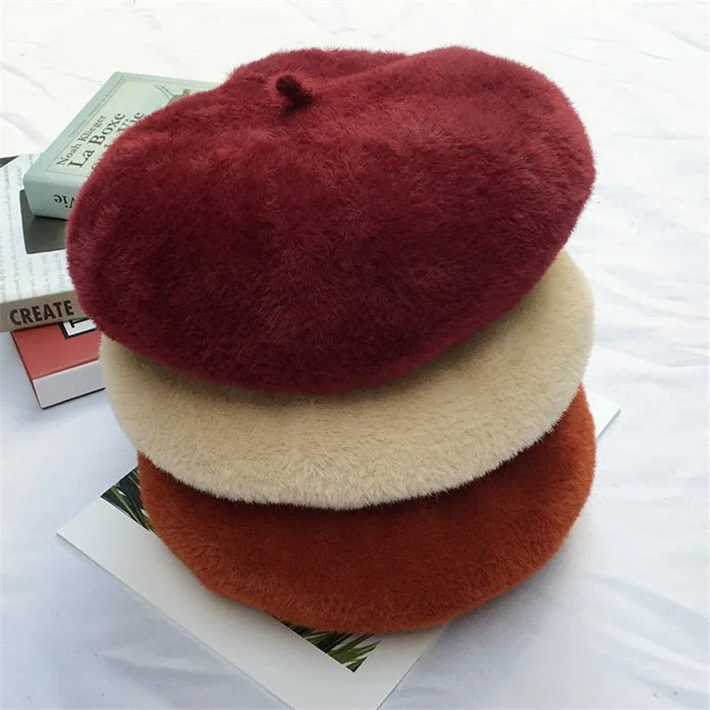 French Beret with Wool Cashmere Bland