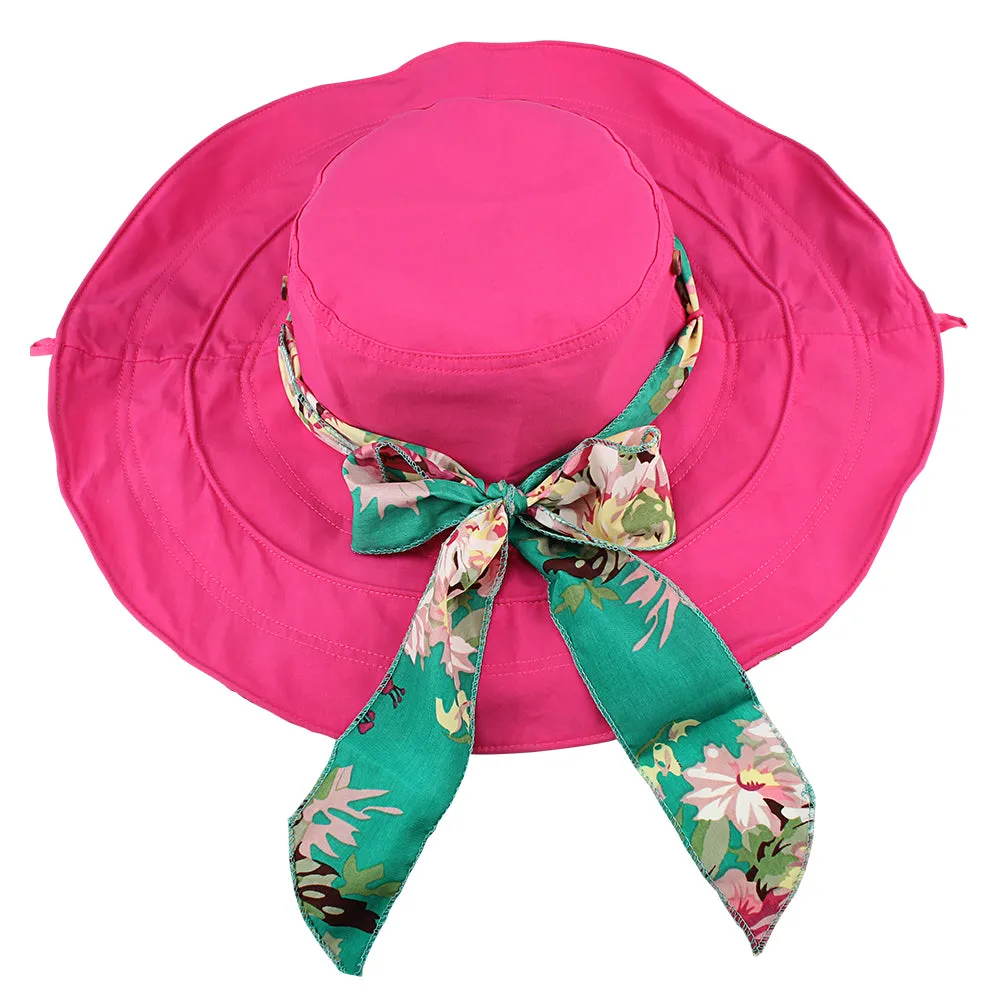 FURTALK Women Wide Brim Beach Sun Hats Floral Reversible  Drop Shipping SH010