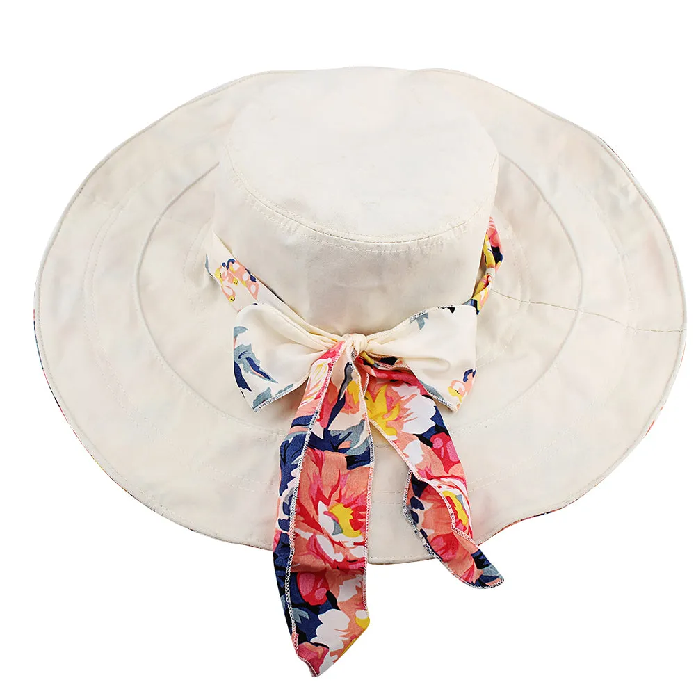 FURTALK Women Wide Brim Beach Sun Hats Floral Reversible  Drop Shipping SH010