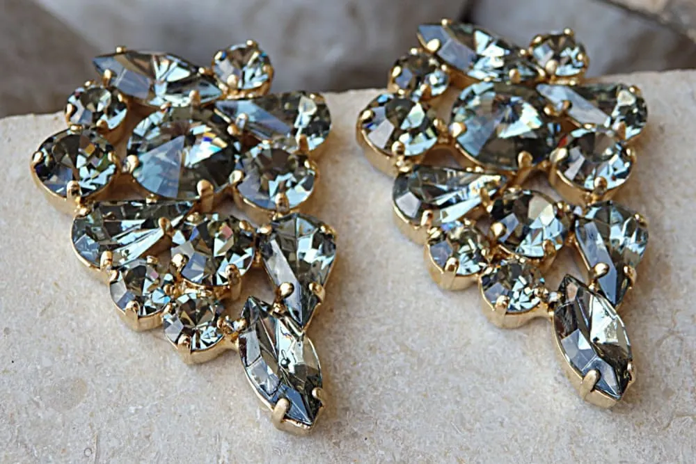 Gray Cluster Earrings