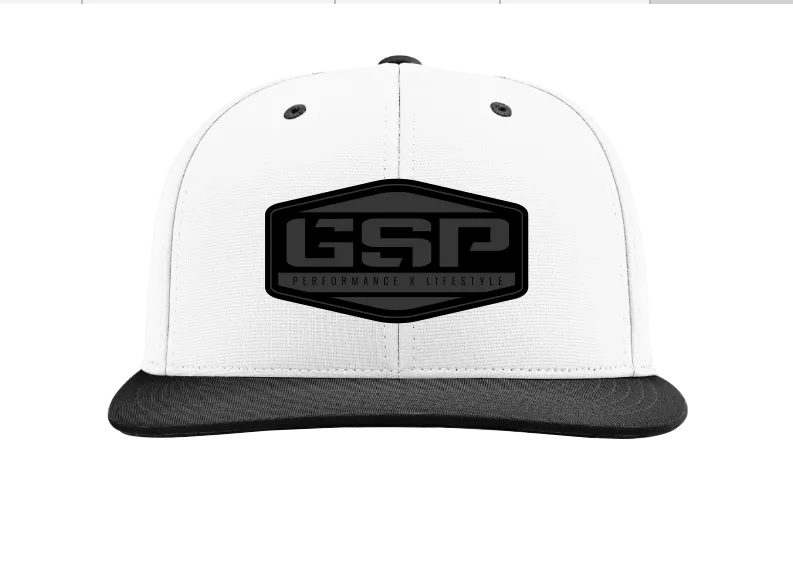 GSP Hex PTS20M Hat - White/Black with Black Leather Patch