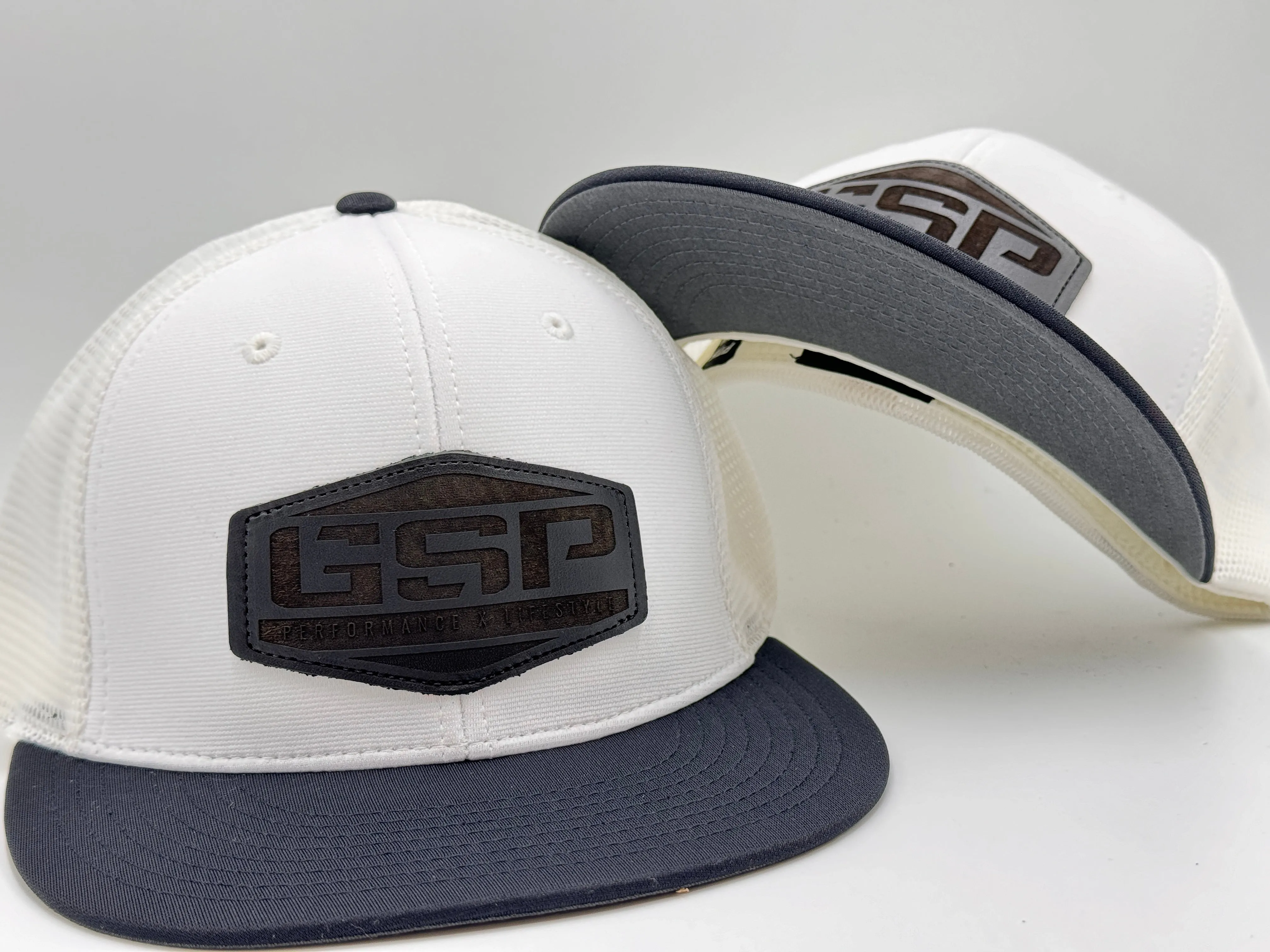 GSP Hex PTS20M Hat - White/Black with Black Leather Patch