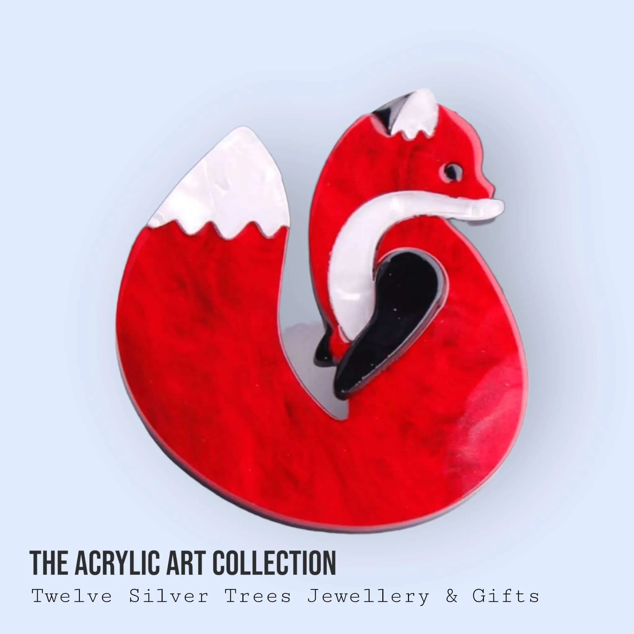 Handmade Acrylic Art Brooch - The Vibrant Fox