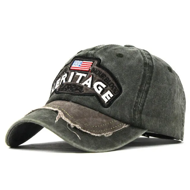 Heritage America Embroidered Snapback Baseball Cap