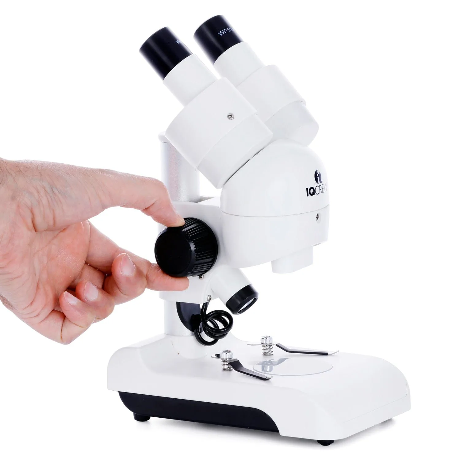 Holiday Savings! IQCREW By AmScope SE122 Series Deluxe All-In-One Portable Stereo Microscope 30X Magnification with LED Dual-Illumination and Accessory Kit   BONUS Fossil Kit and Book