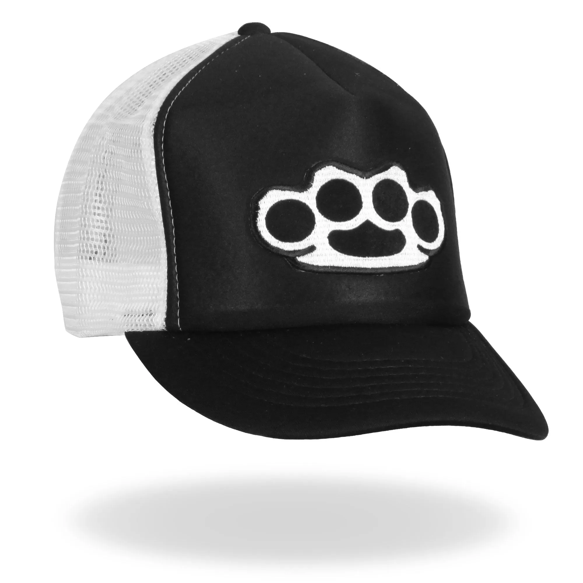 Hot Leathers GSH1009 Knuckles Black and White Trucker Hat