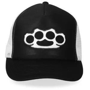 Hot Leathers GSH1009 Knuckles Black and White Trucker Hat