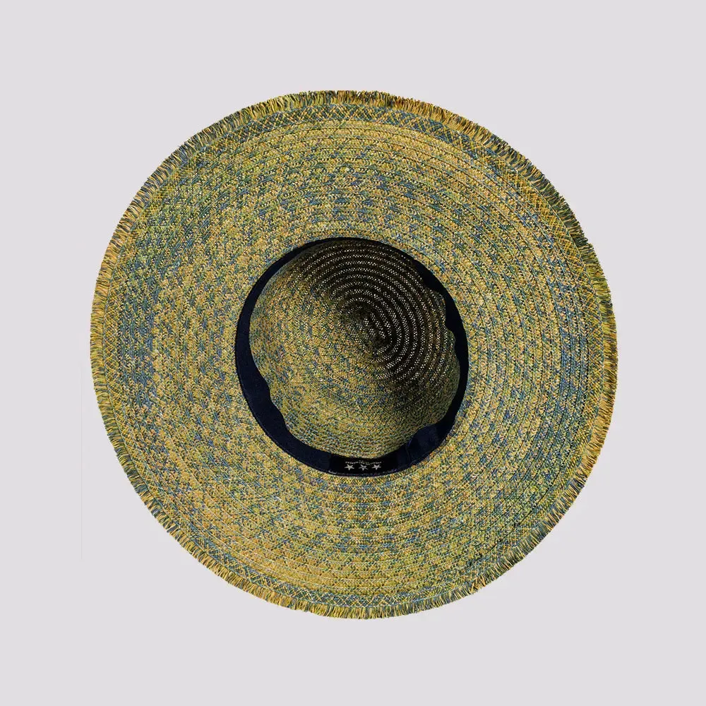 Joy | Womens Sewn Paper Braid Sun Hat with Fringe Edge