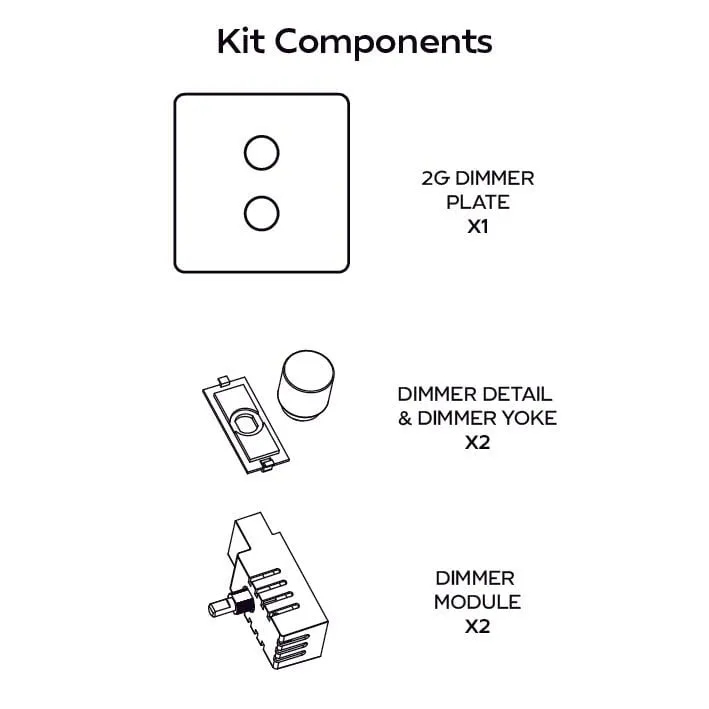 KEPLER 2G Knurled Dimmer Light Switch - Brass