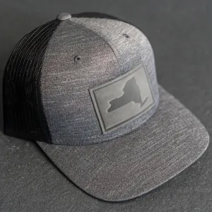 Leather Patch Performance Style Trucker Hat - New York Stamp