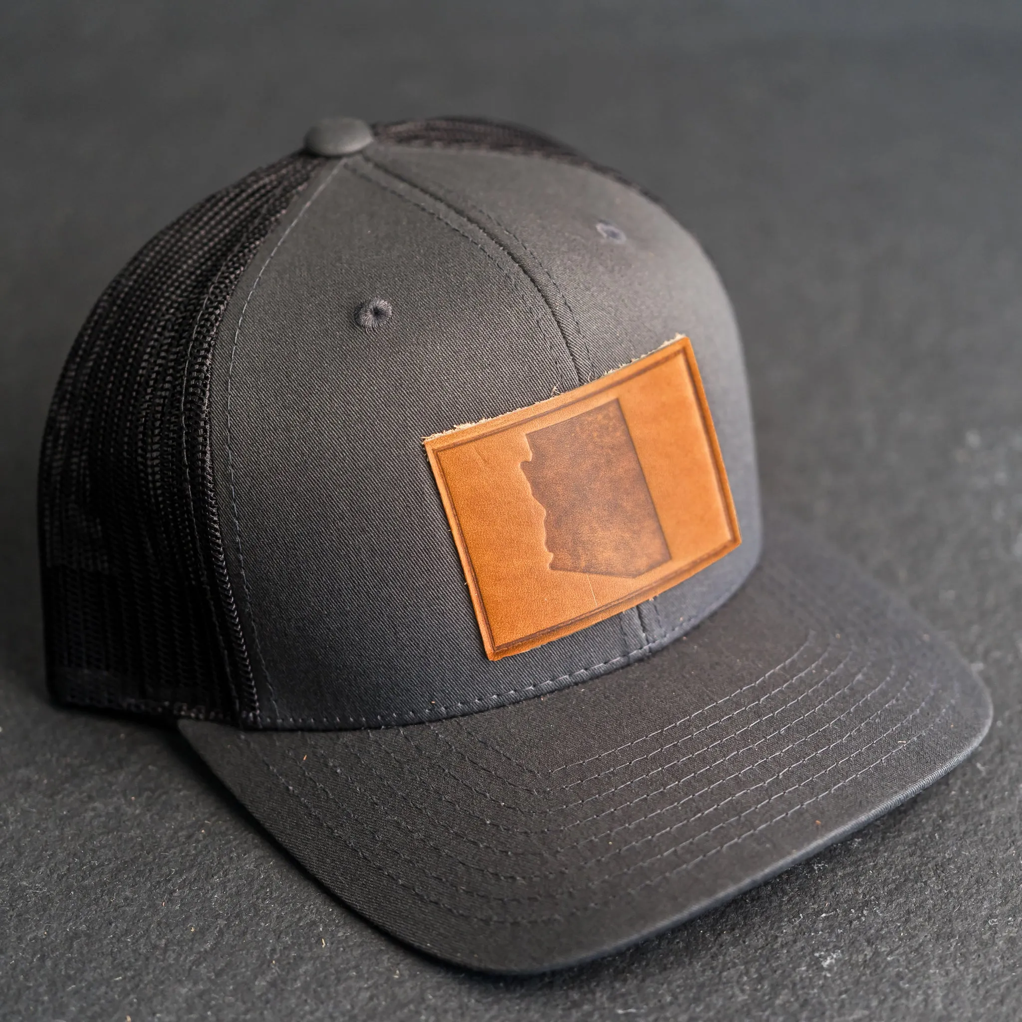 Leather Patch Trucker Style Hat - Arizona Stamp