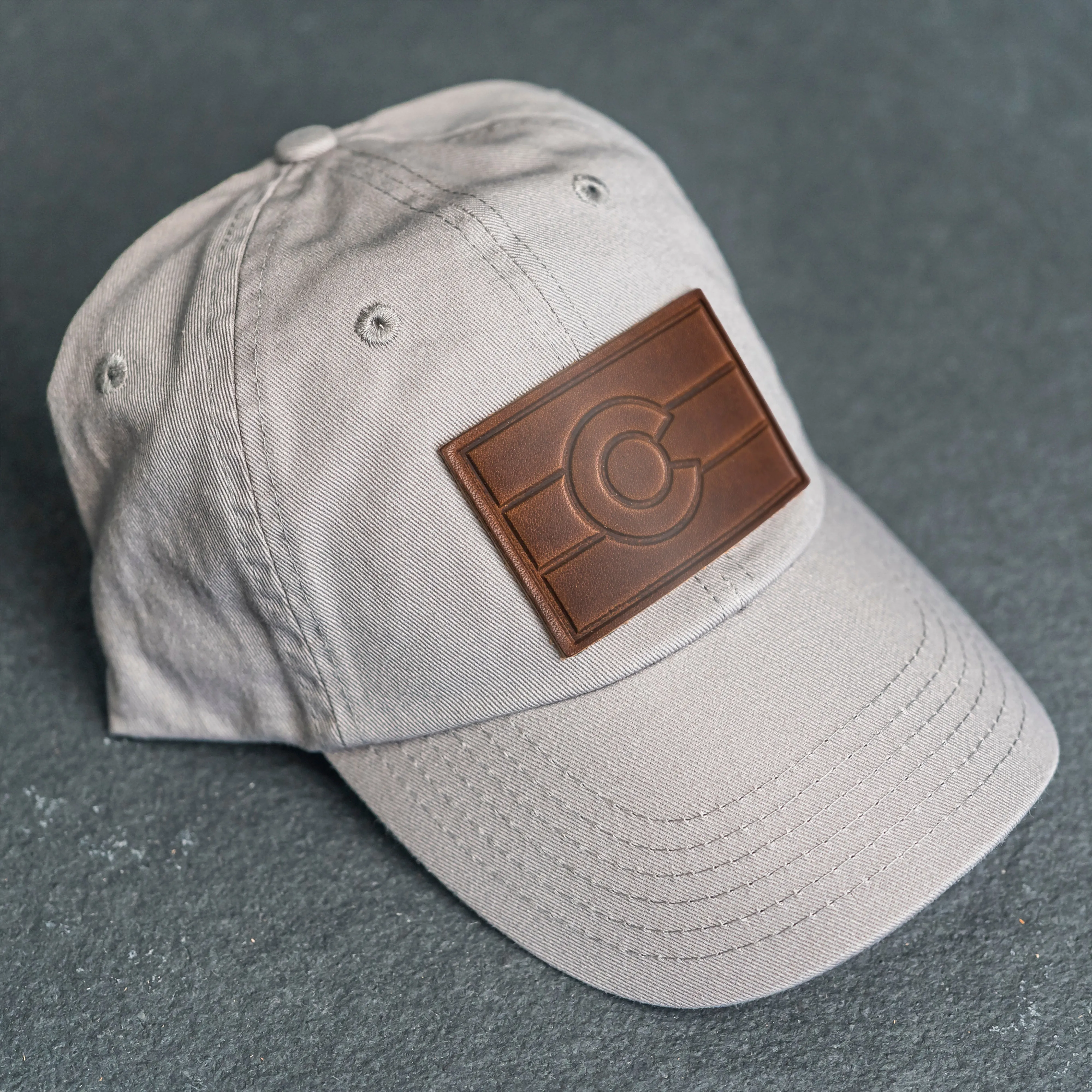 Leather Patch Unstructured Style Hat - Colorado Flag Stamp