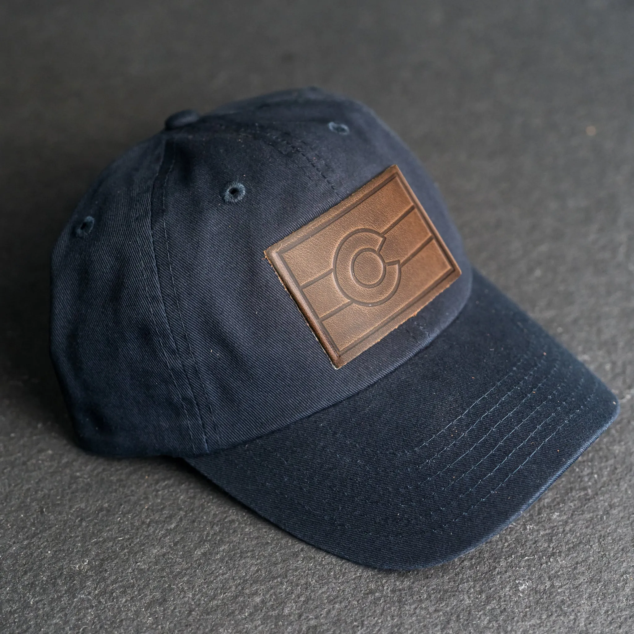 Leather Patch Unstructured Style Hat - Colorado Flag Stamp