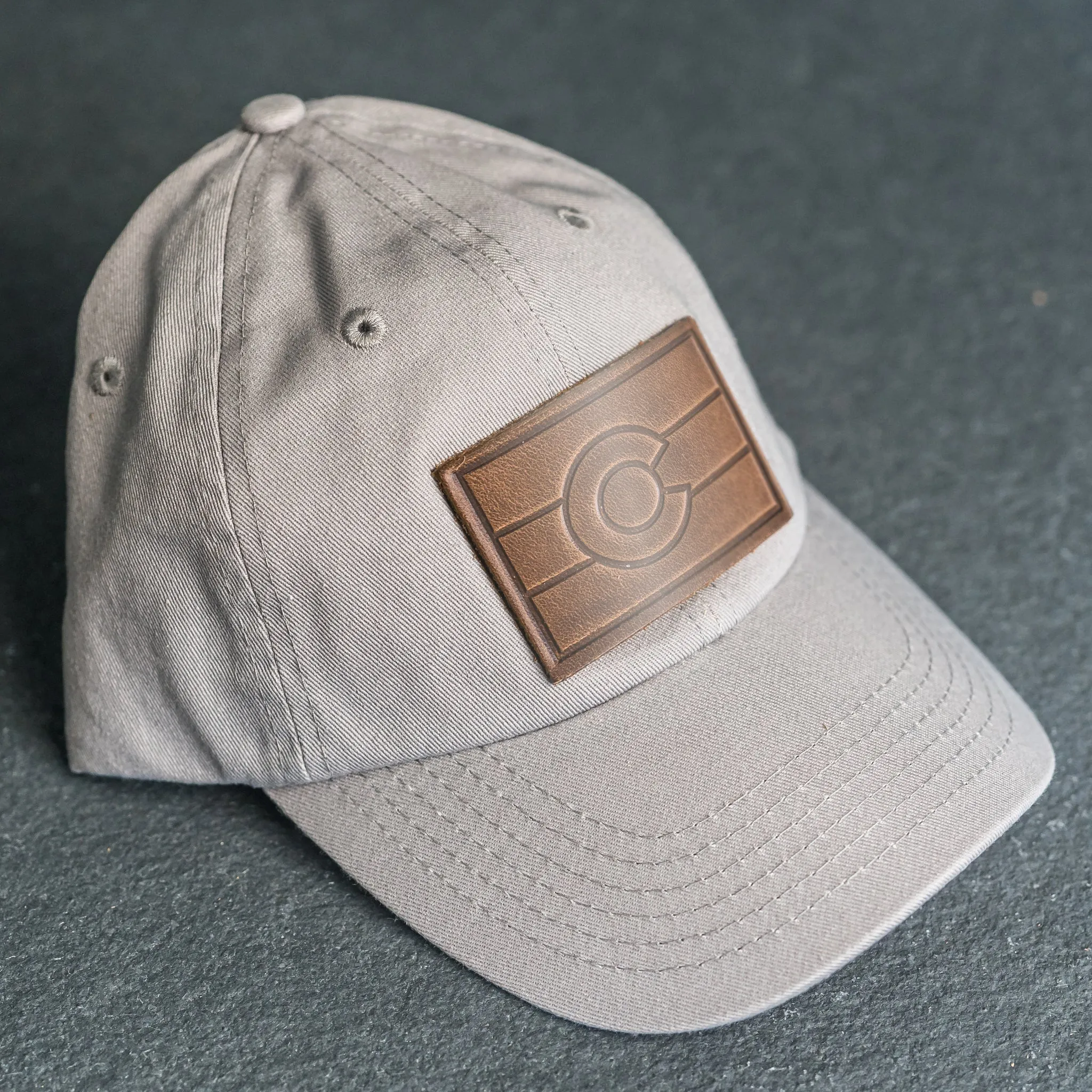 Leather Patch Unstructured Style Hat - Colorado Flag Stamp