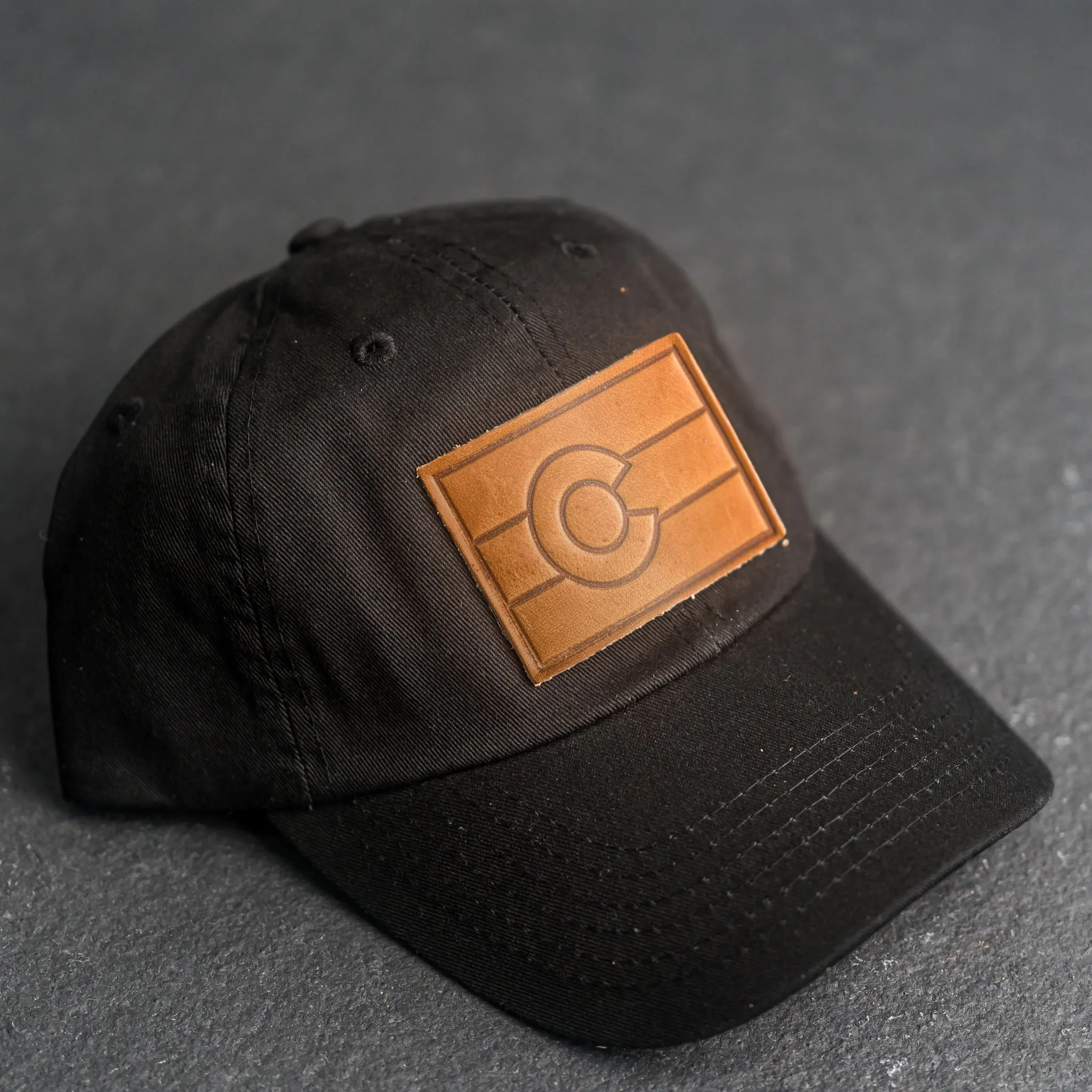 Leather Patch Unstructured Style Hat - Colorado Flag Stamp