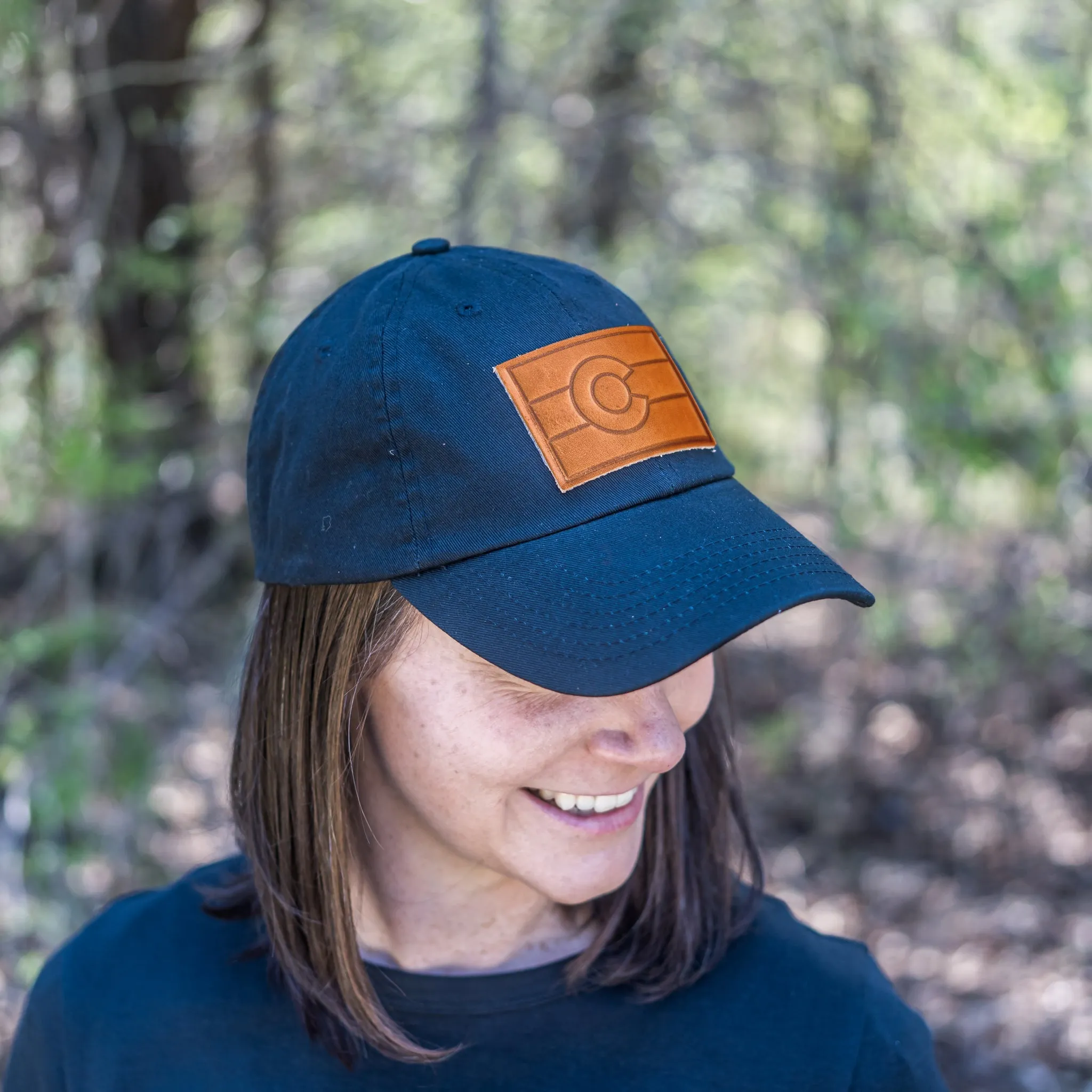 Leather Patch Unstructured Style Hat - Colorado Flag Stamp