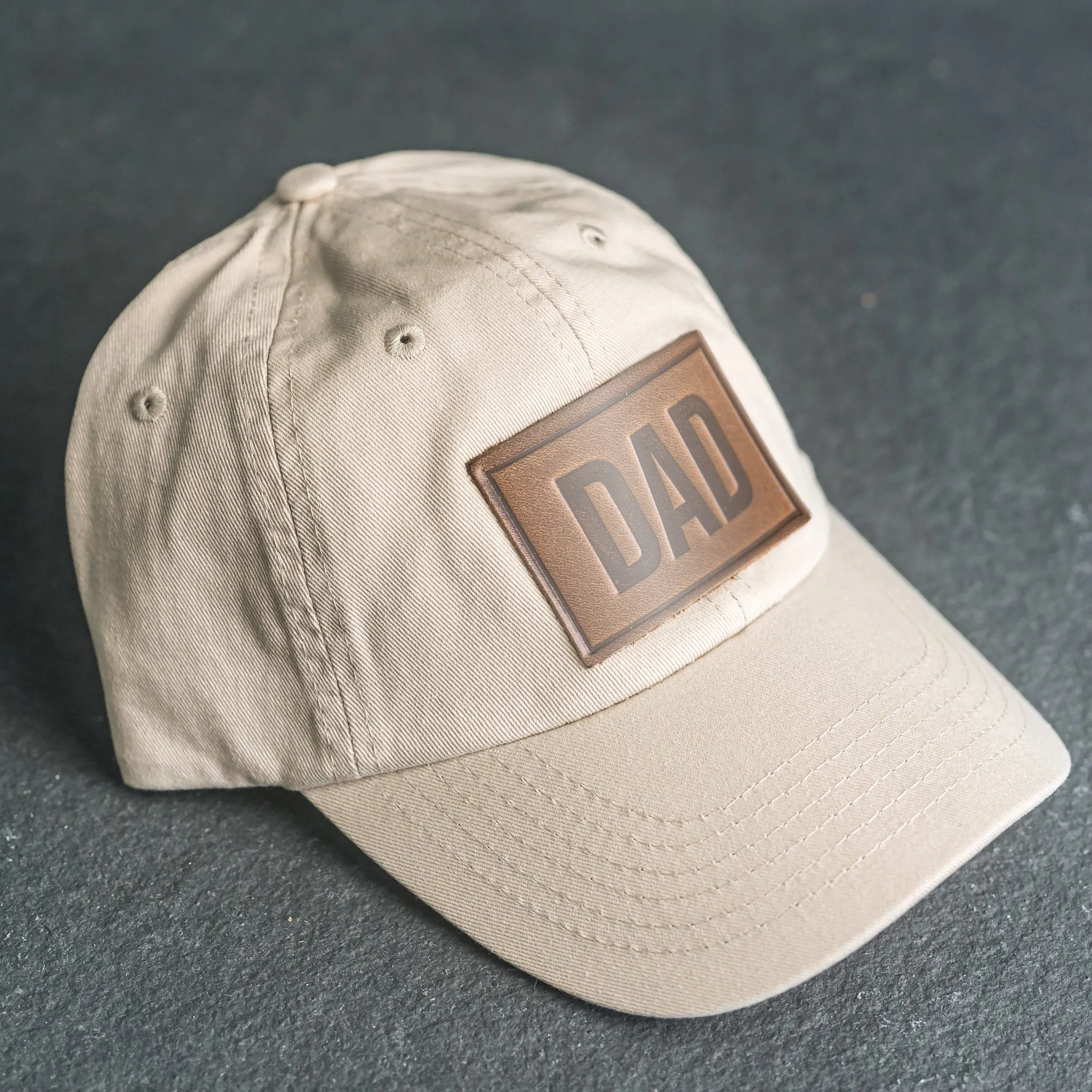 Leather Patch Unstructured Style Hat - Dad Stamp