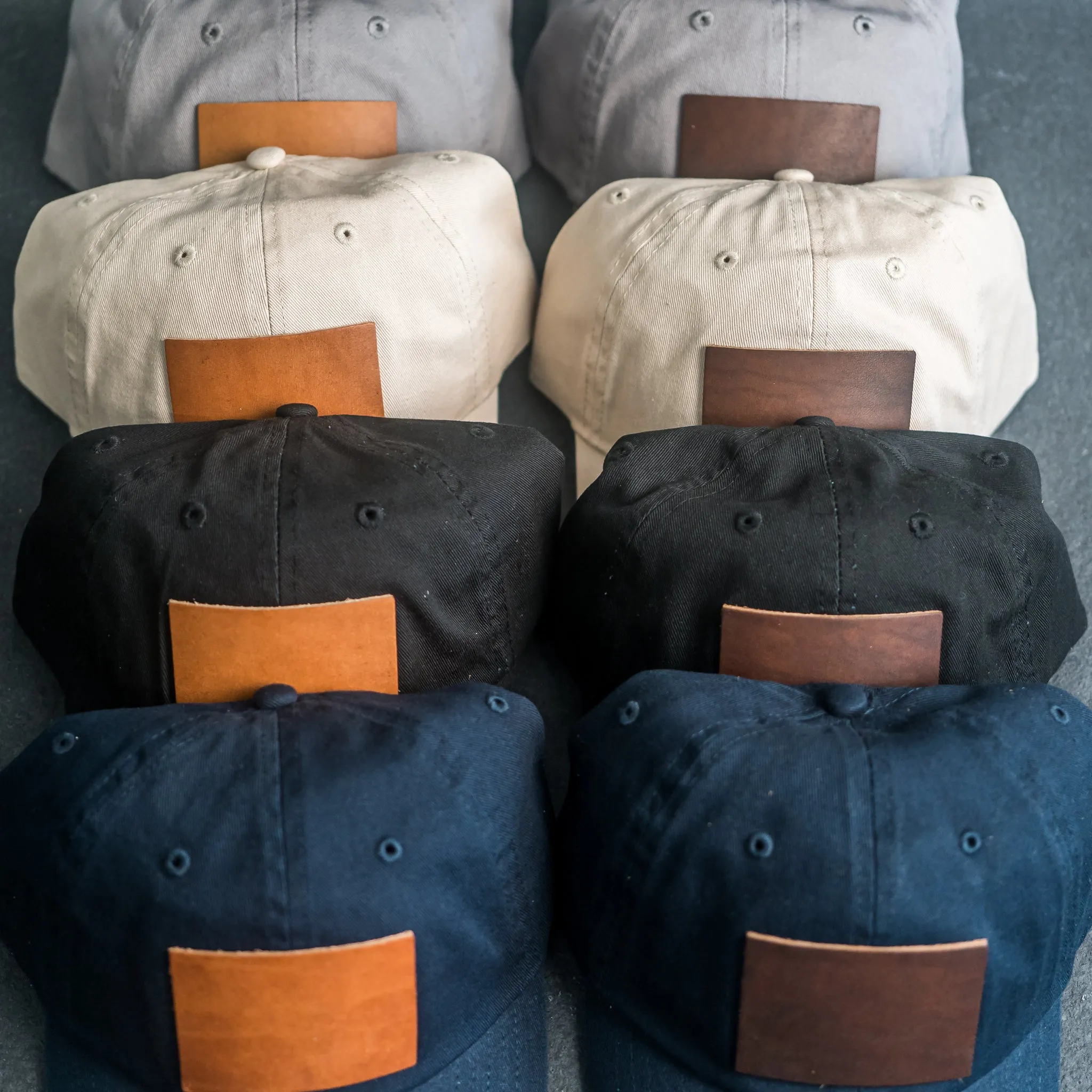 Leather Patch Unstructured Style Hat - Dad Stamp