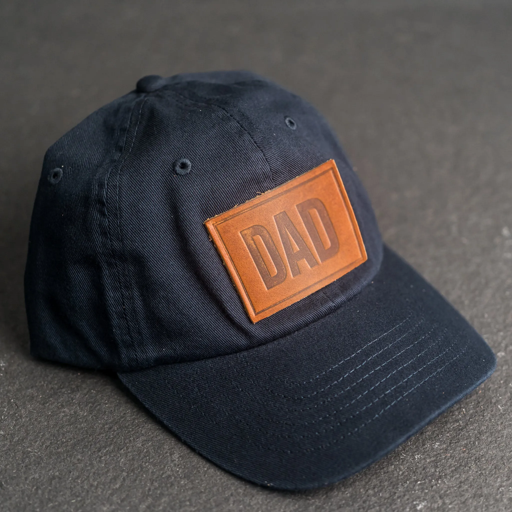 Leather Patch Unstructured Style Hat - Dad Stamp