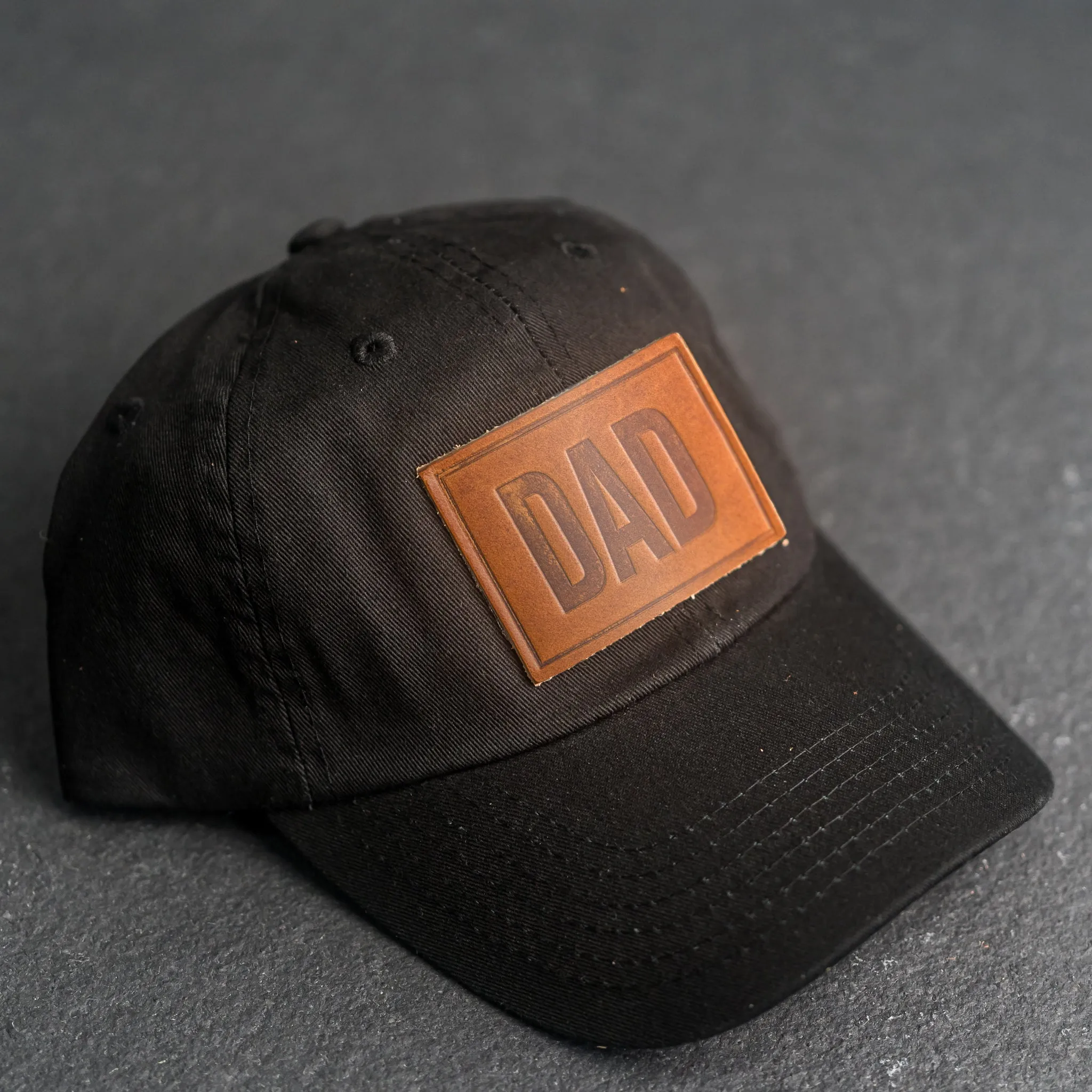 Leather Patch Unstructured Style Hat - Dad Stamp