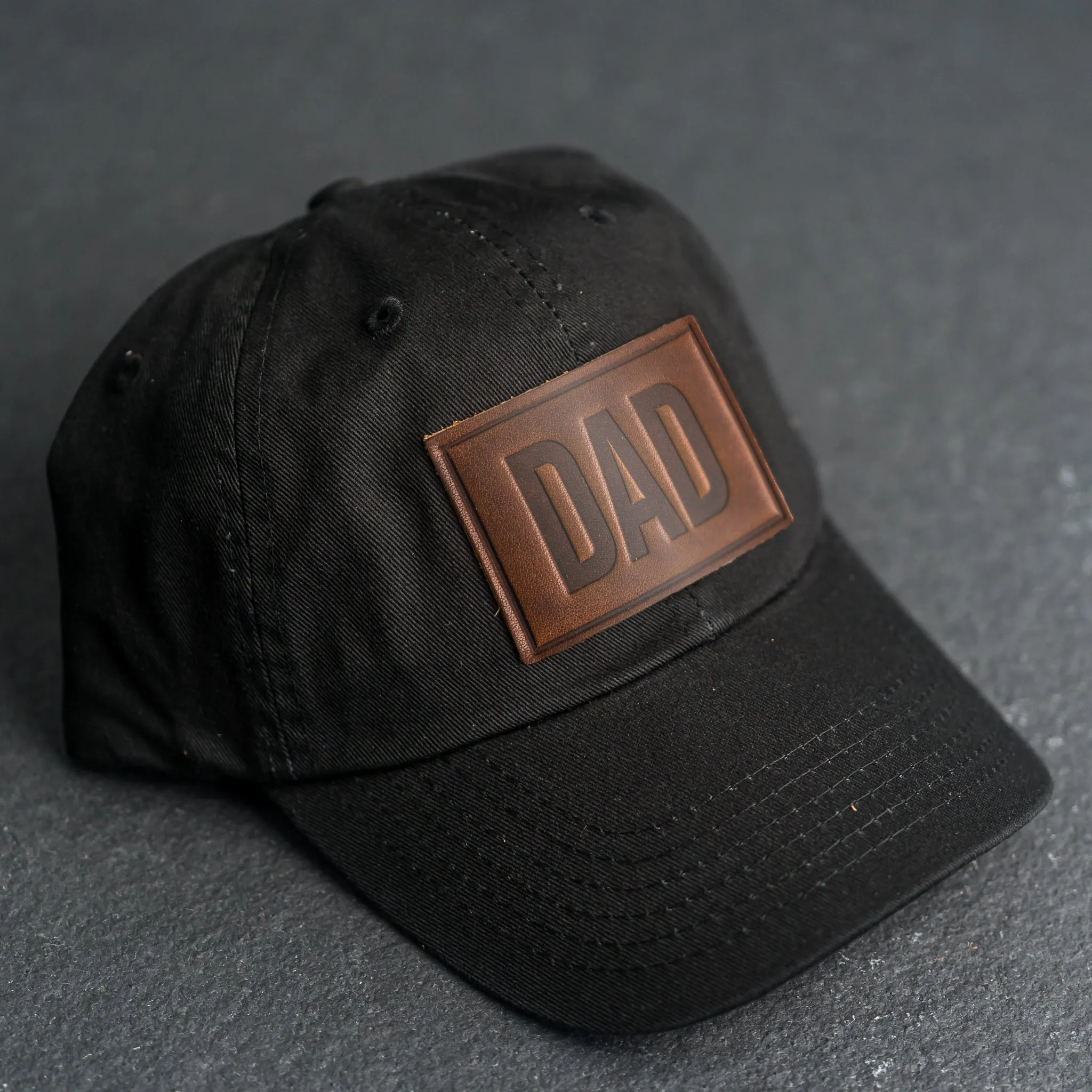 Leather Patch Unstructured Style Hat - Dad Stamp