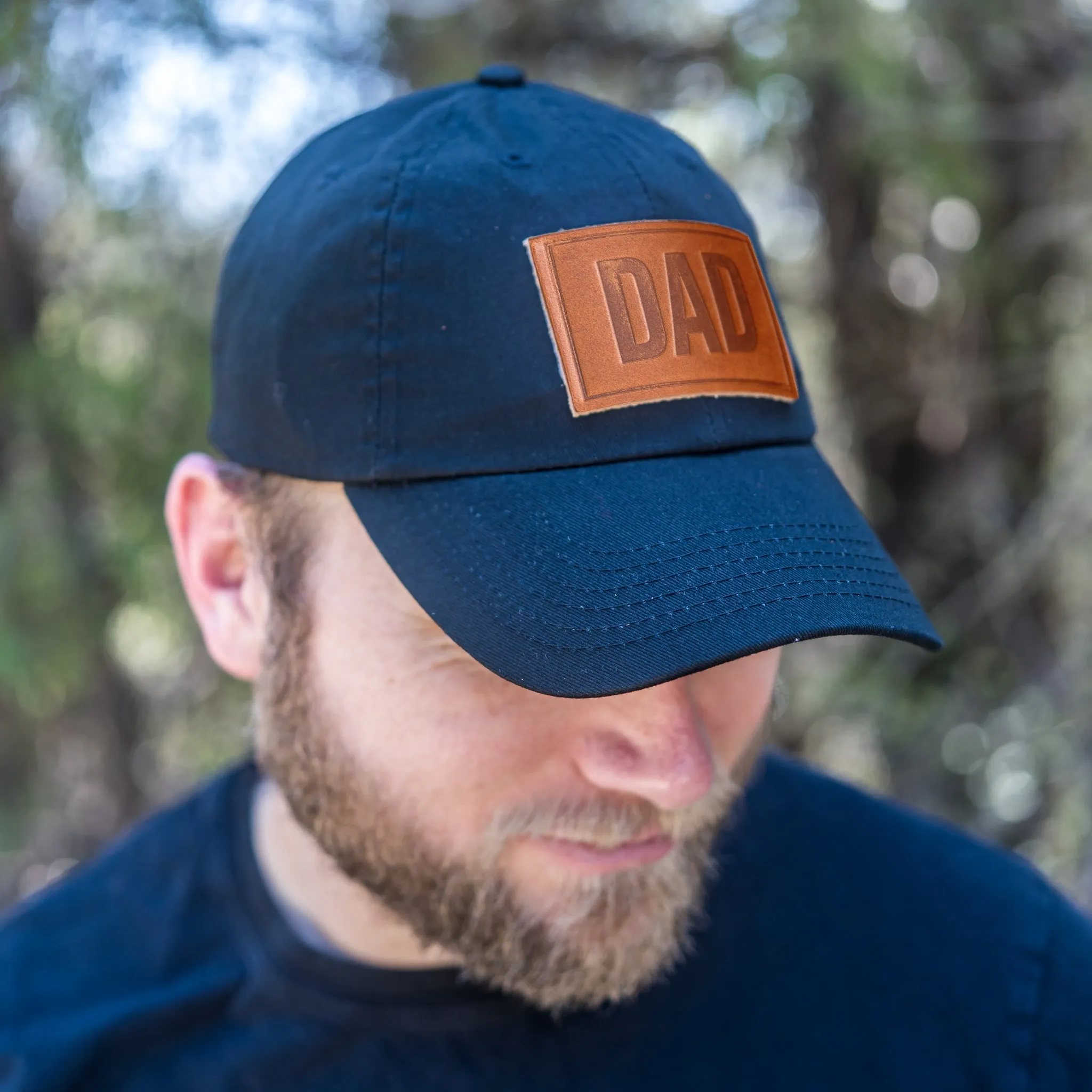 Leather Patch Unstructured Style Hat - Dad Stamp