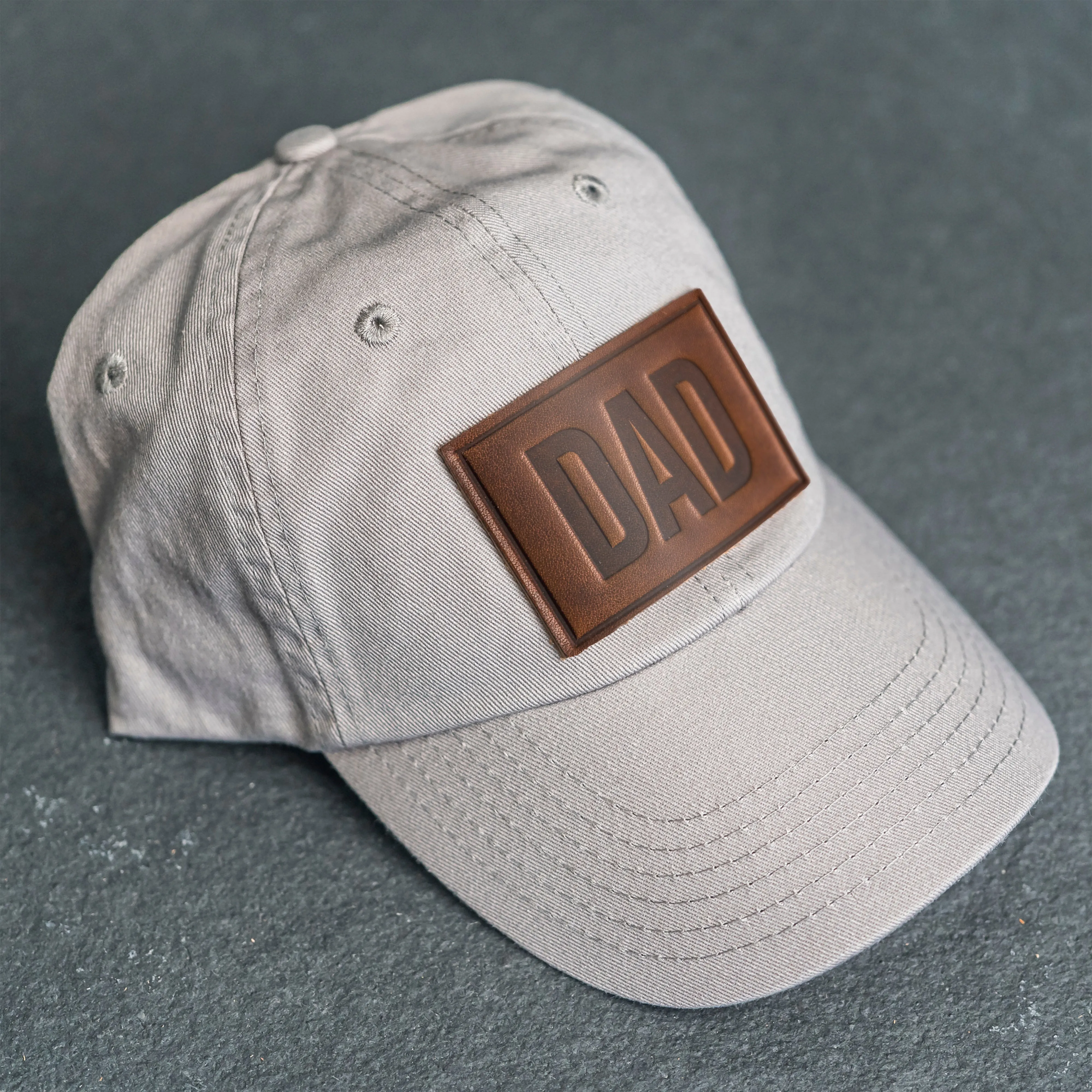 Leather Patch Unstructured Style Hat - Dad Stamp