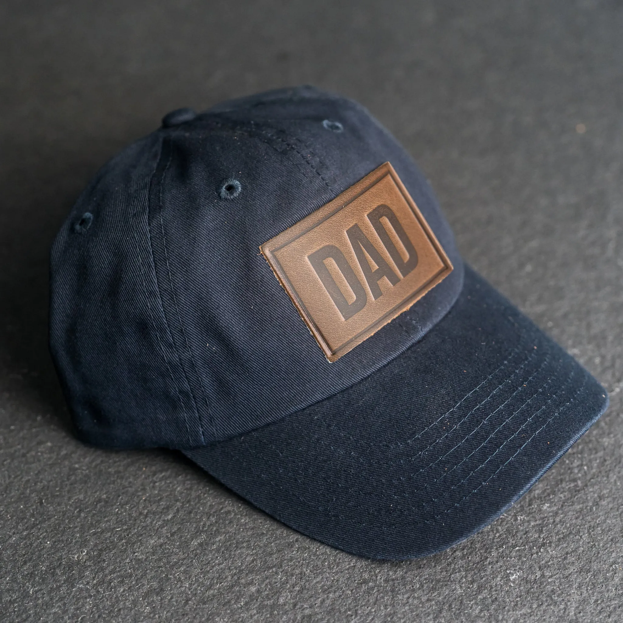 Leather Patch Unstructured Style Hat - Dad Stamp