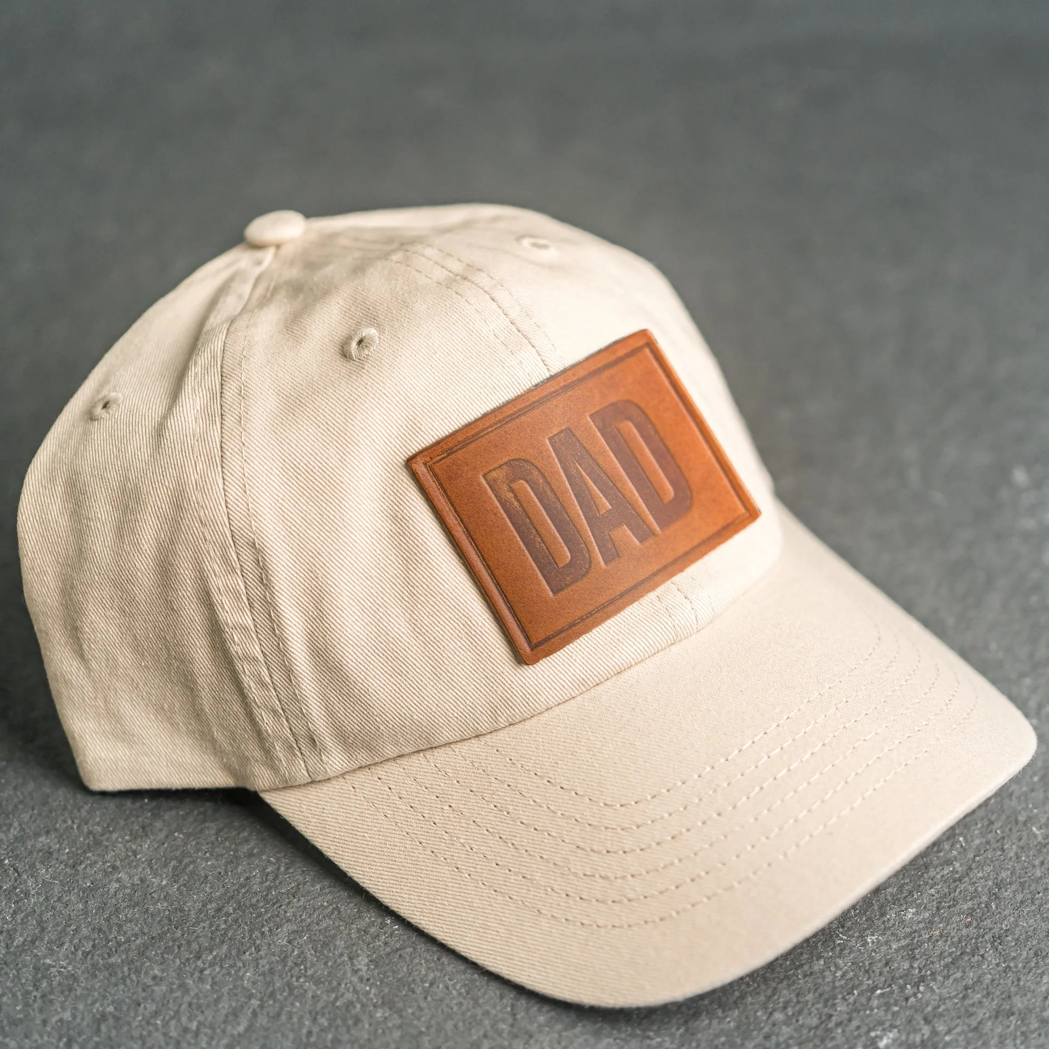 Leather Patch Unstructured Style Hat - Dad Stamp