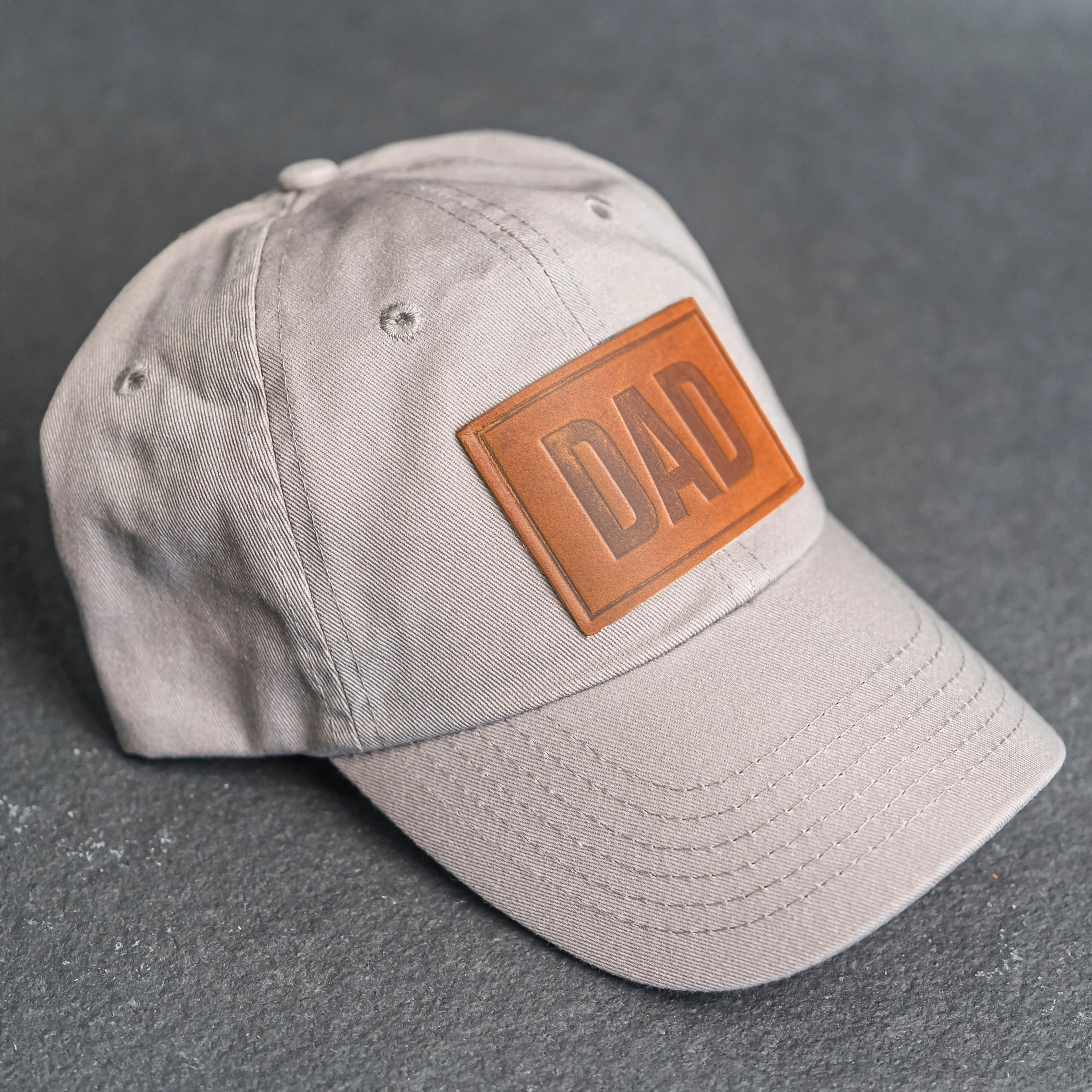 Leather Patch Unstructured Style Hat - Dad Stamp