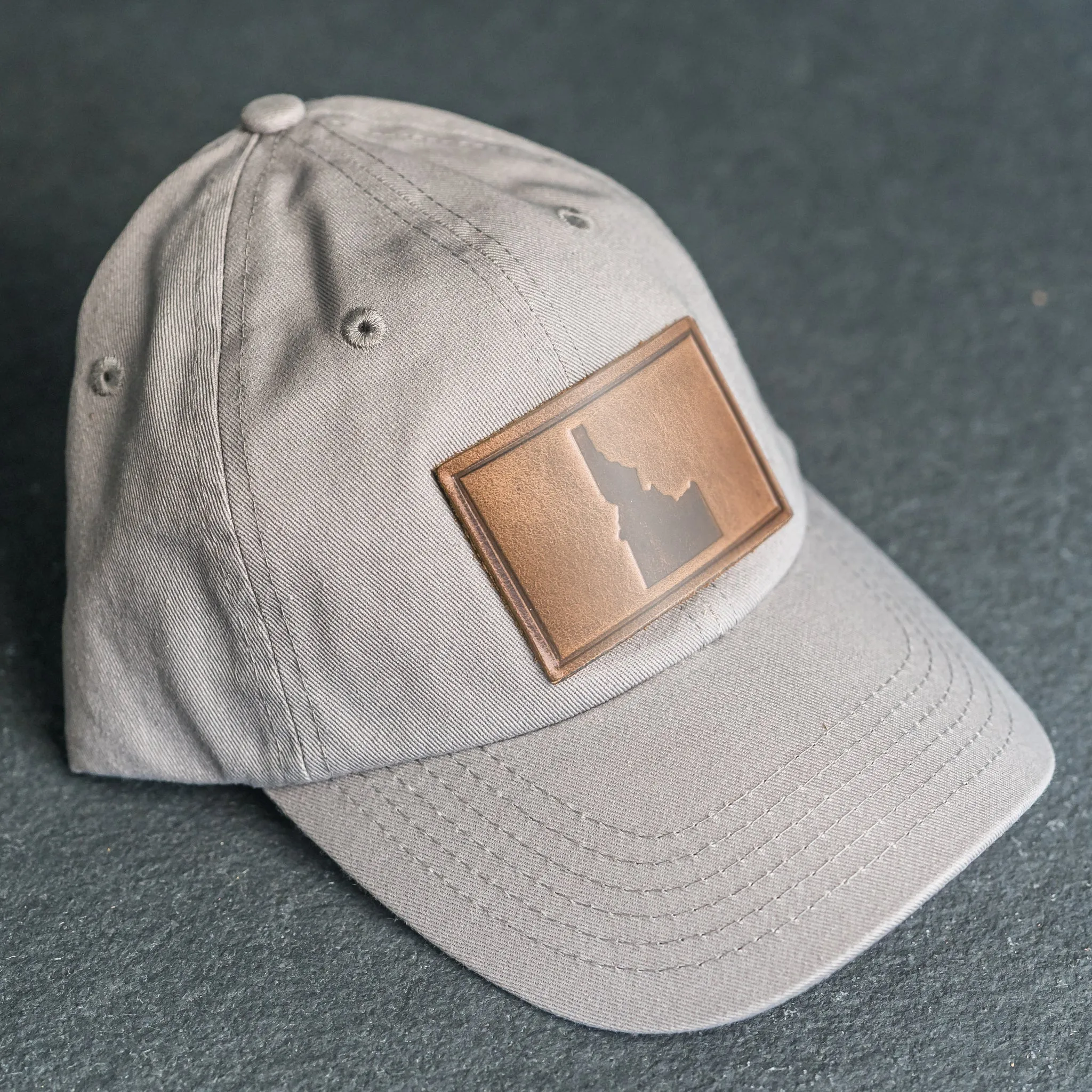 Leather Patch Unstructured Style Hat - Idaho Stamp