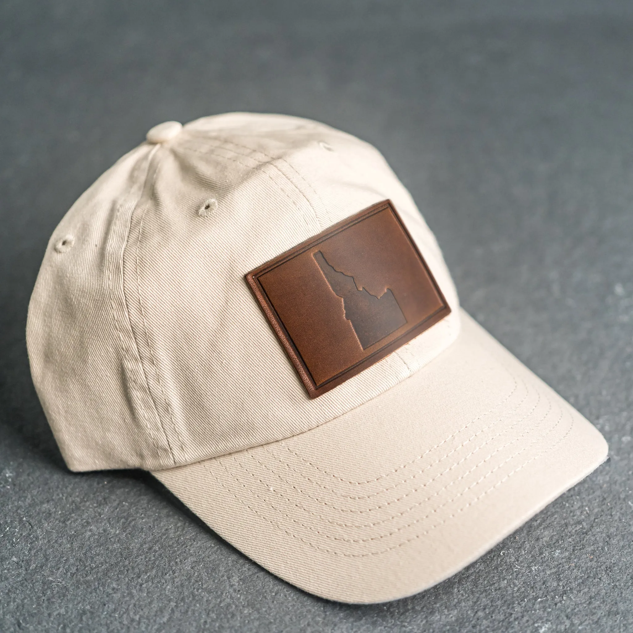 Leather Patch Unstructured Style Hat - Idaho Stamp