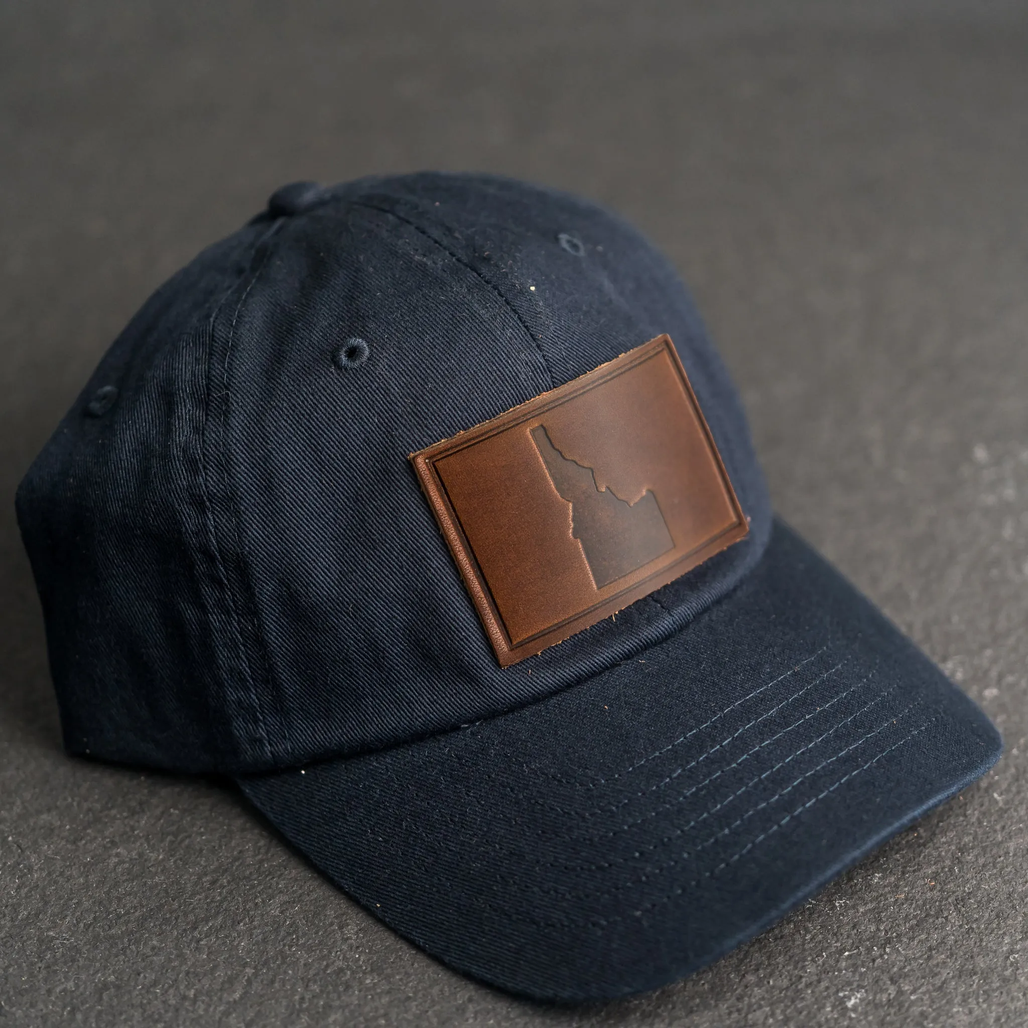 Leather Patch Unstructured Style Hat - Idaho Stamp