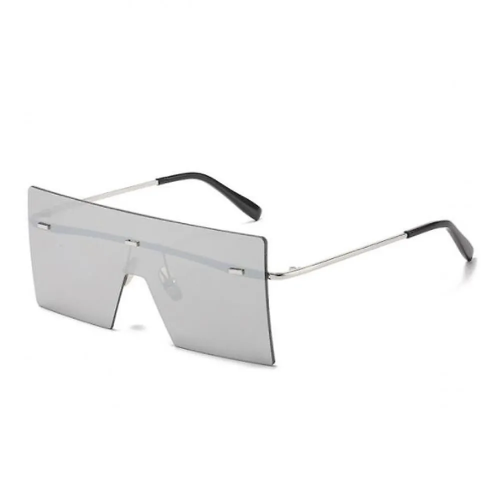 Light Gray Oversized Square Rimless Sunglasses Unisex