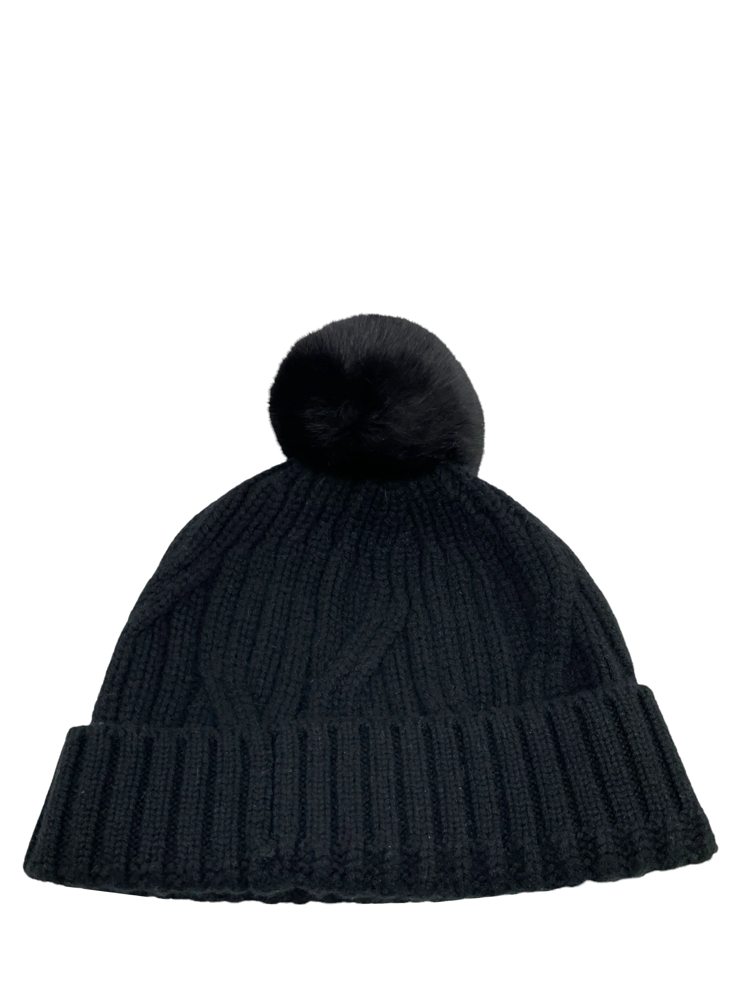 Luxurious Loro Piana Baby Cashmere Beanie Hat with Chinchilla Pompon