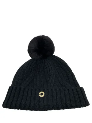 Luxurious Loro Piana Baby Cashmere Beanie Hat with Chinchilla Pompon