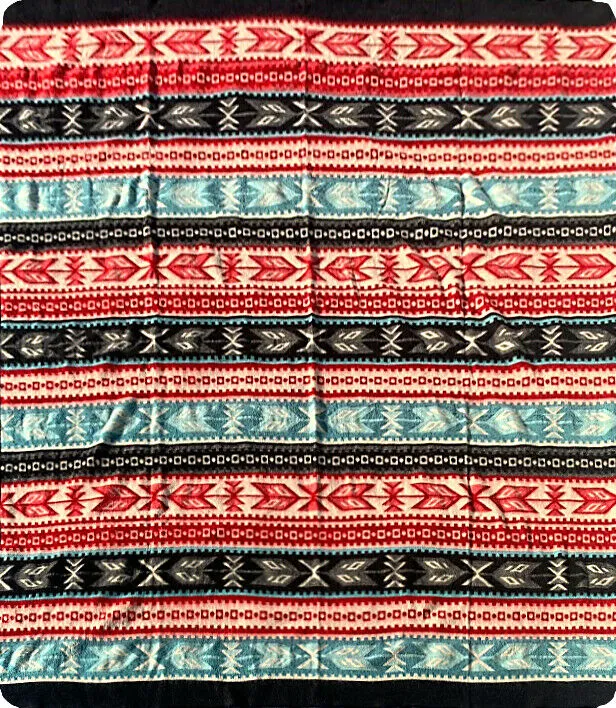 Mashpi - Baby Alpaca Blanket - Extra Large - Aztec Southwest Pattern - Turquoise