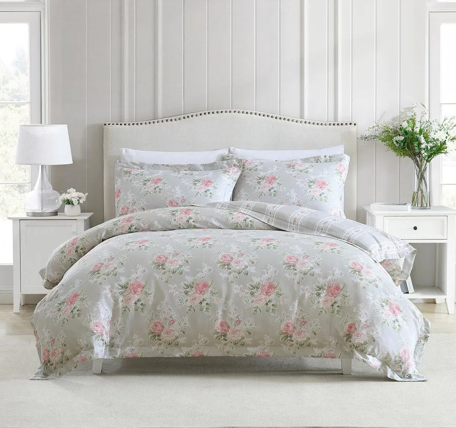 Melany Quilt Cover Set Range Pink and Grey