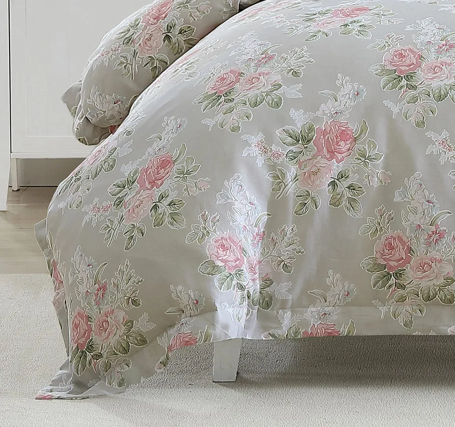 Melany Quilt Cover Set Range Pink and Grey