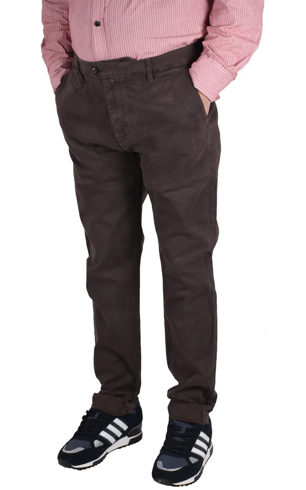 Mens Brown Slim Fit Cotton Jeans - 28W X 32L