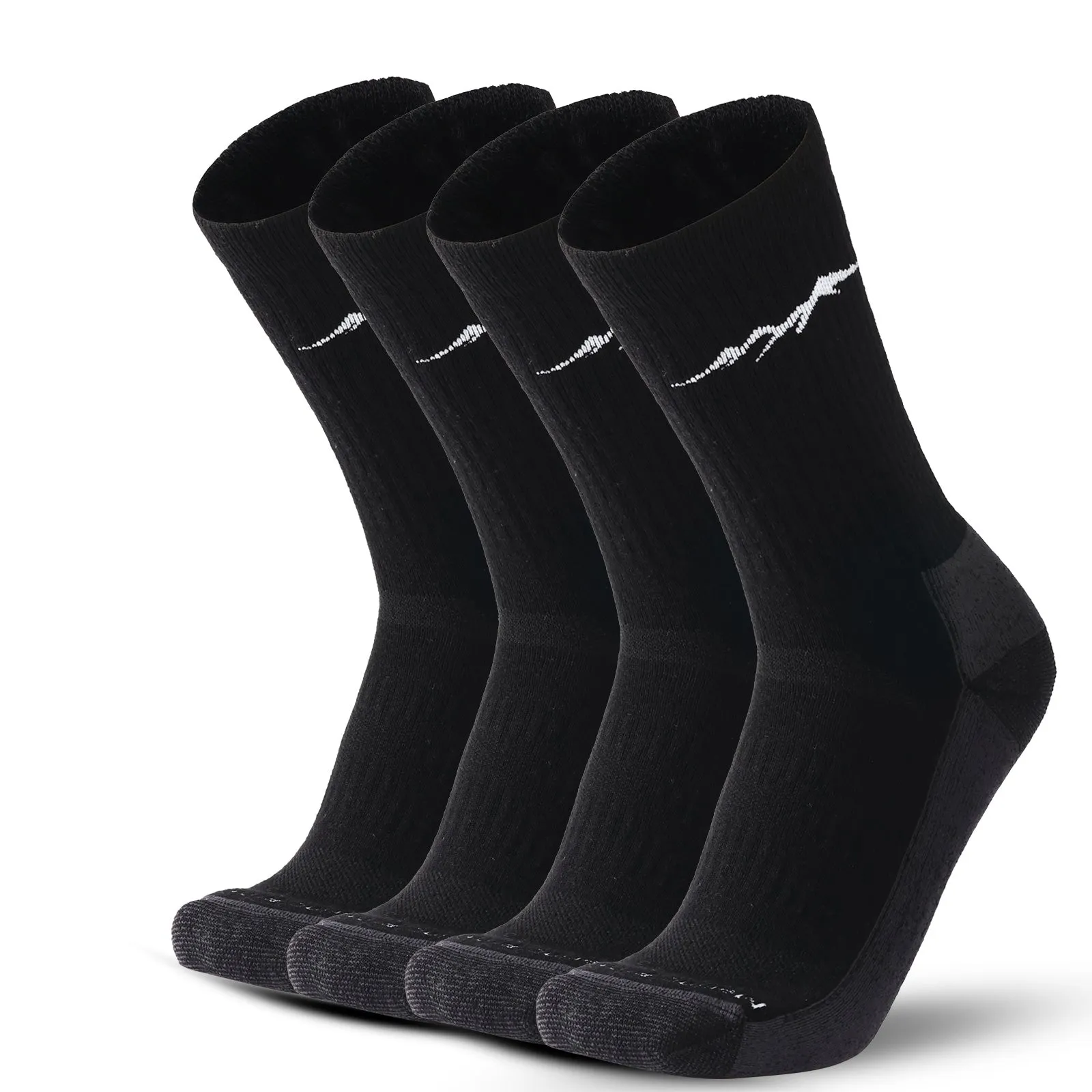 Men's Merino Hike Crew Socks Black Grey - 4 Pairs