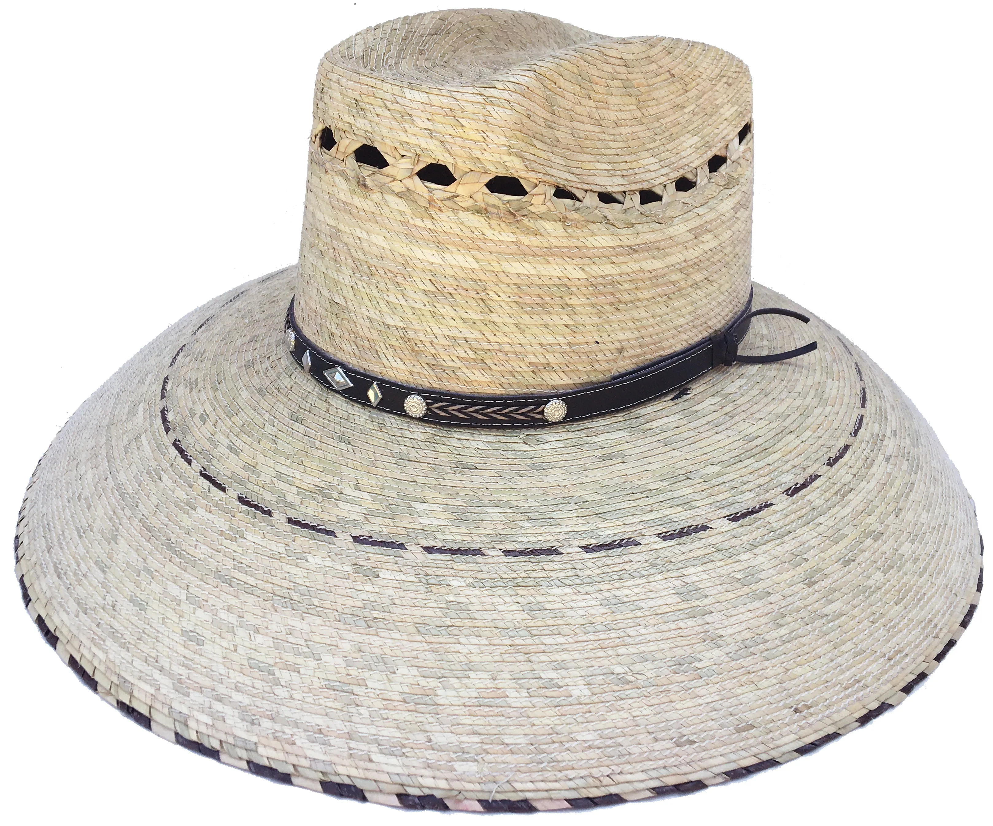 Mexican Palm 5" Wide Brim Lifeguard Hat Biggs Crown