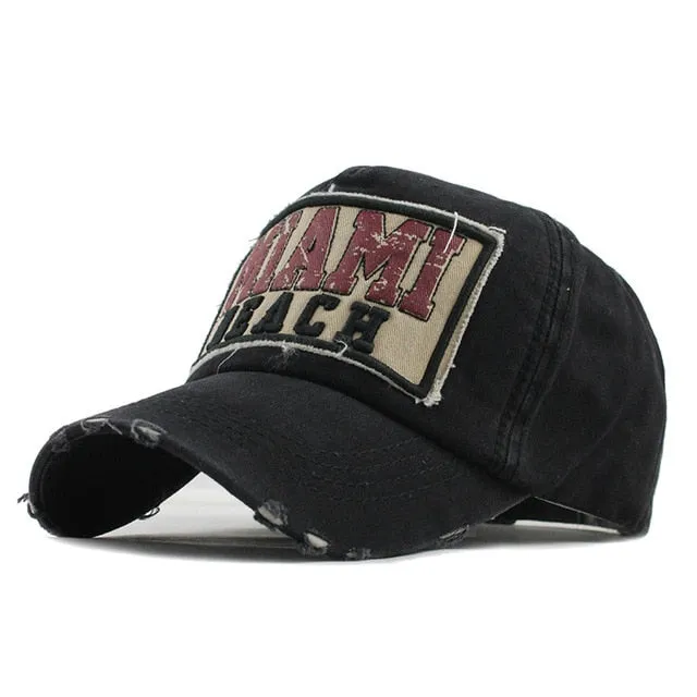 Miami Beach Embroidered Patch Baseball Cap