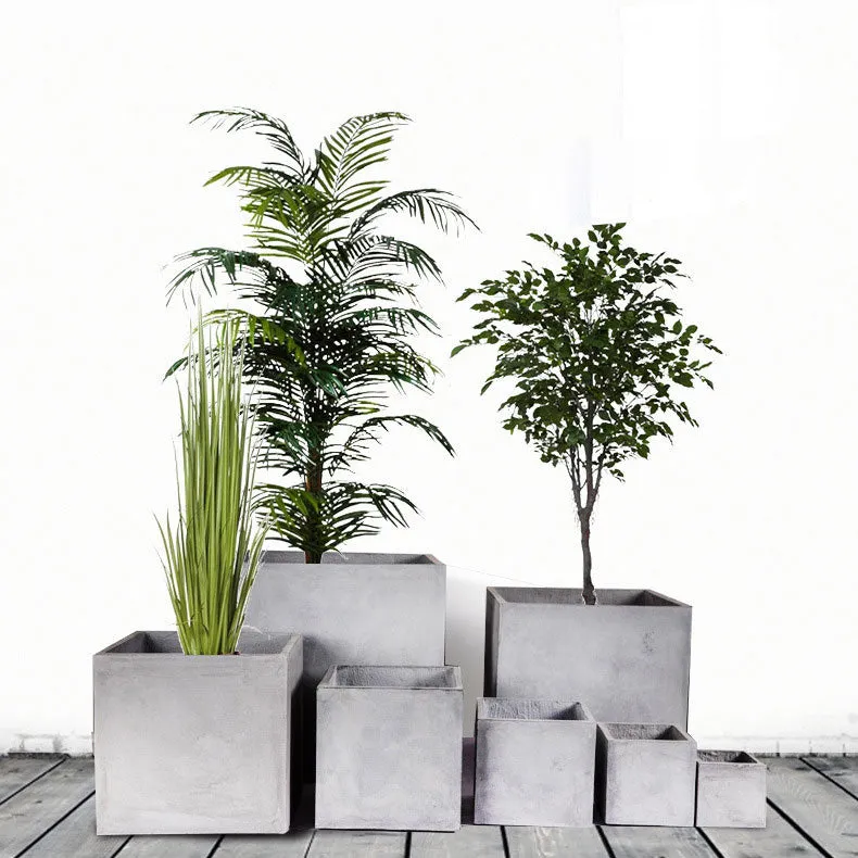 Modern Cement Gray Planter Box Cube-28CM