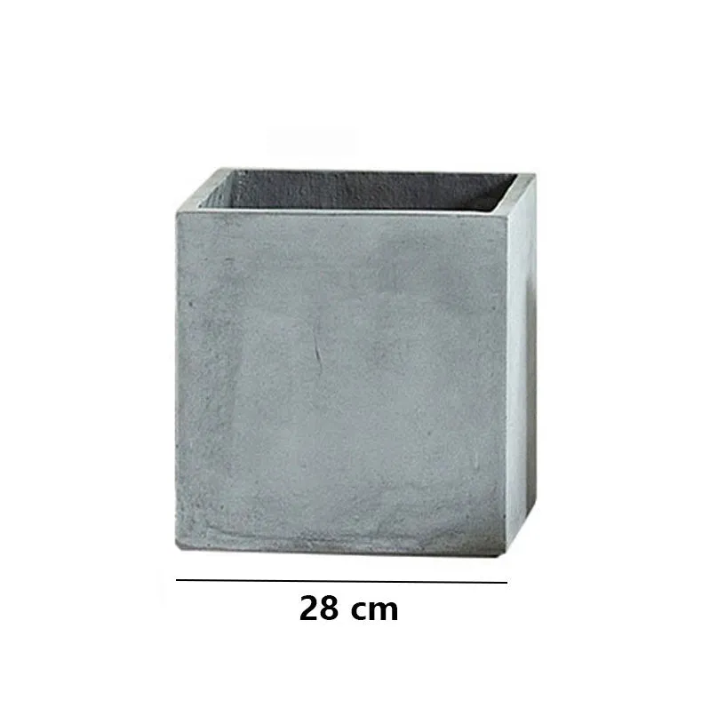 Modern Cement Gray Planter Box Cube-28CM