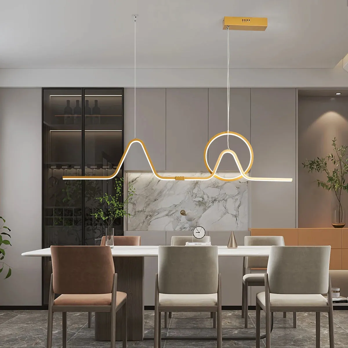 NEO Round Pulse Design Modern Led Kitchen Island Pendant Lights