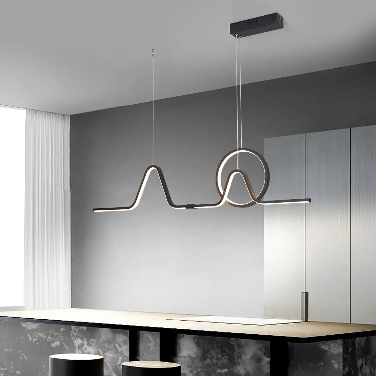 NEO Round Pulse Design Modern Led Kitchen Island Pendant Lights